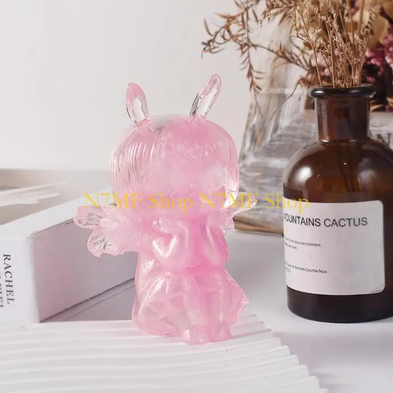 N7MF Angel Wing Girl Girl Mould غير عصا شمعة Silicone قالب Noncstick