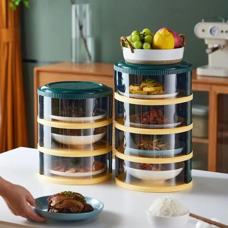 

Multi-layer Food Seal Cover Dustproof Insect prevention Dish Cover Food Storage Container Insulated Transparent Storage Box