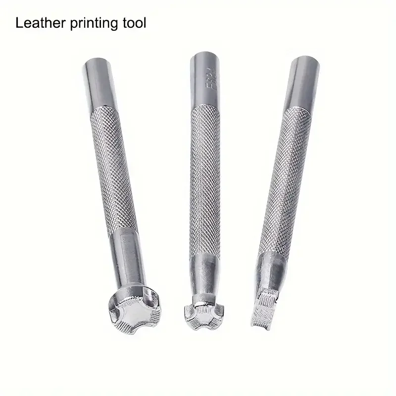 3pcs 10cm /3.94 Inches Leather Stamps, Professional Leather Stamping Tools For Leather Craft Work