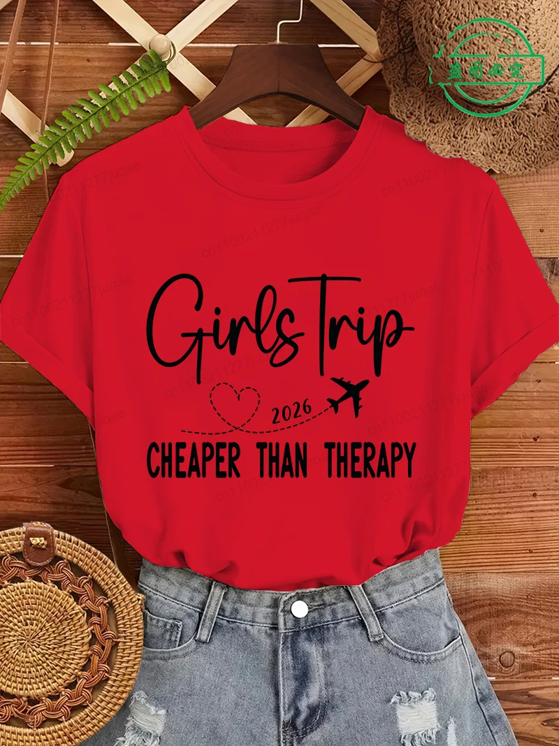 Girls Trip 2026 Cheaper Than Therapy Shirt, Cruise Tops, Girls Trip T-Shirts,Vacation Shirt, Bride Cruising T-shirt Clothing
