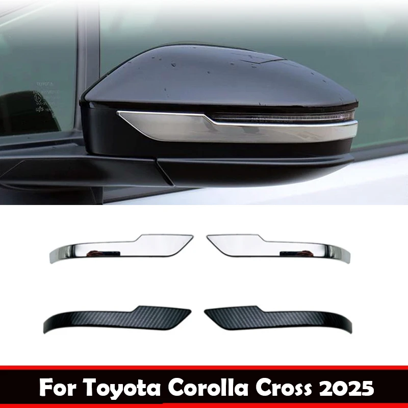 Para toyota corolla cross 2025 2026 exterior abs cromo fibra de carbono porta lateral espelho retrovisor capa an-ti tira acessórios