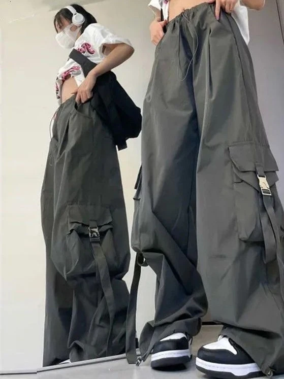 

Брюки-карго женские бегуны осенние нейлоновые широкие брюки в потертую клетку Highstreet на подкладке в британском стиле классические подходящие шикарные дикие брюки