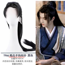 Hot TV Cosplay Wig Wang Yibo Luo Yunxi Yang Yang Xiao Zhan Chinese Drama Ancient Hanfu Black Natural Hair Halloween Wig Cosplay