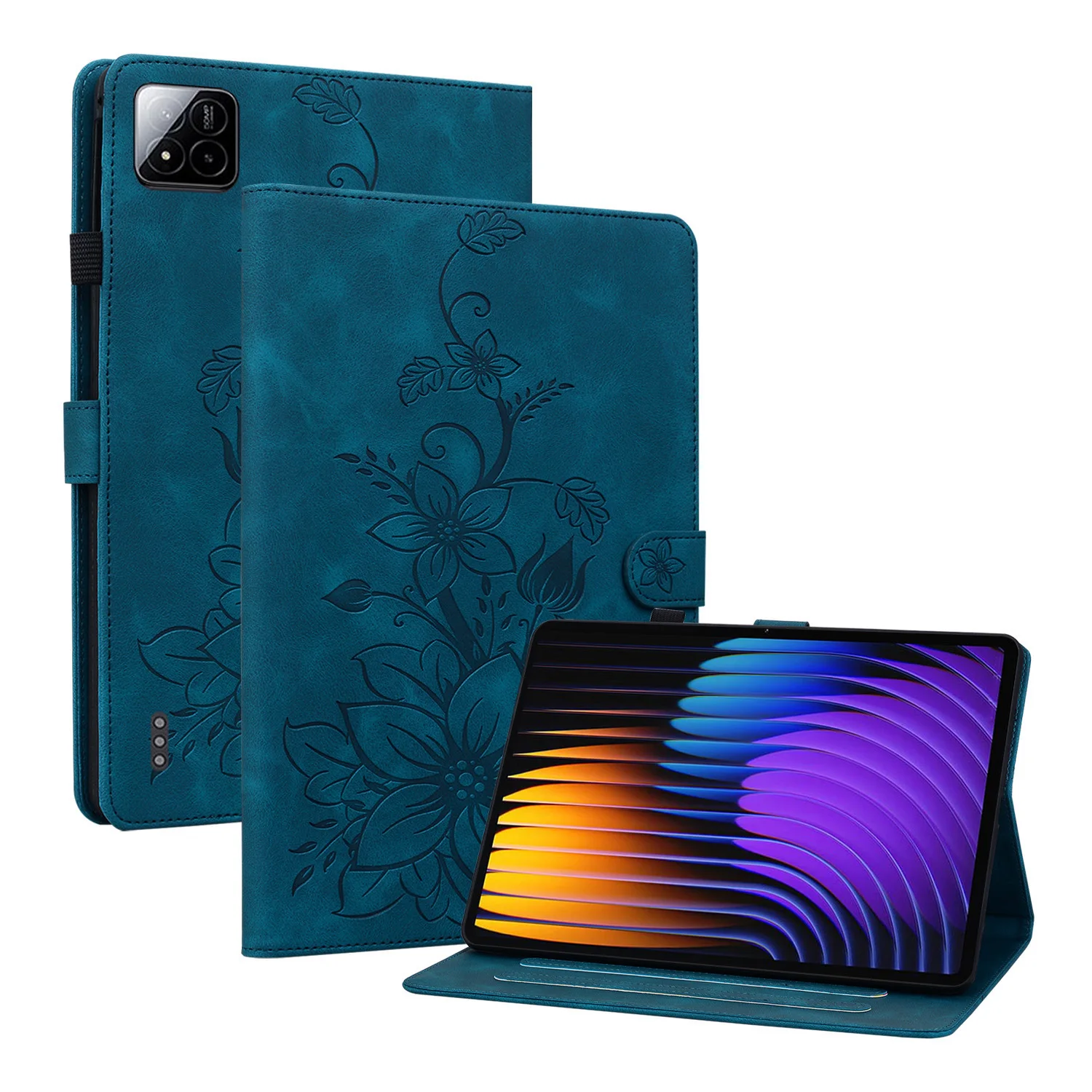 

Adjustable Stand Case for Official Xiaomi Pad 7 Pro 2024 11.2 inch Emboss PU Leather TPU Back Cover With Card Slot Shockproof