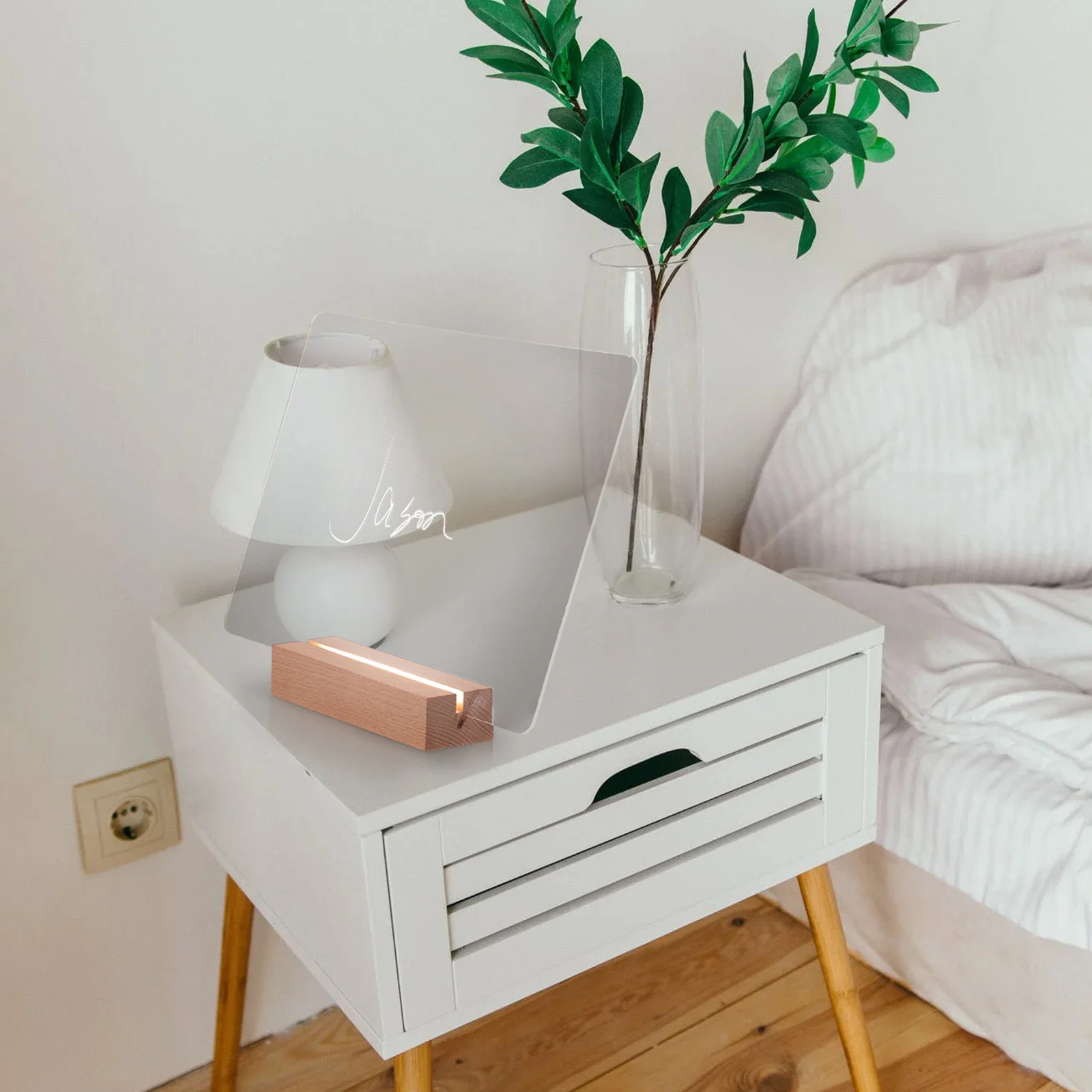 1 مجموعة لوح كتابة أكريليك شفاف قابل للمسح سطح المكتب ملاحظة المجلس DIY ضوء الليل المنزل مدرسة مكتب تذكير