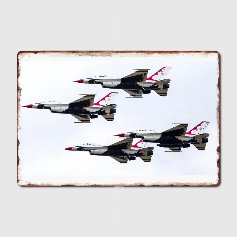 

Closeup of The Thunderbirds in tight formation Metal Poster Sign Club Mural Wall Art Plaque Tin Room Decoration Home Decor