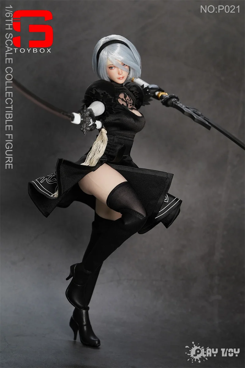 لعبة اللعب P021 1/6 2B فتاة عمل الشكل مع مقلة العين المتحركة 12 ''أنثى الجندي تمثال لعبة مجسمة للتجميع