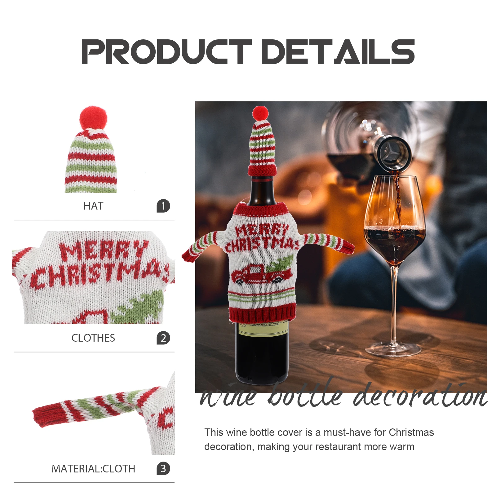 

Party Favor Christmas Wine Decorative Adorable Bottle Sleeves Cover Decorations Clothing Covers