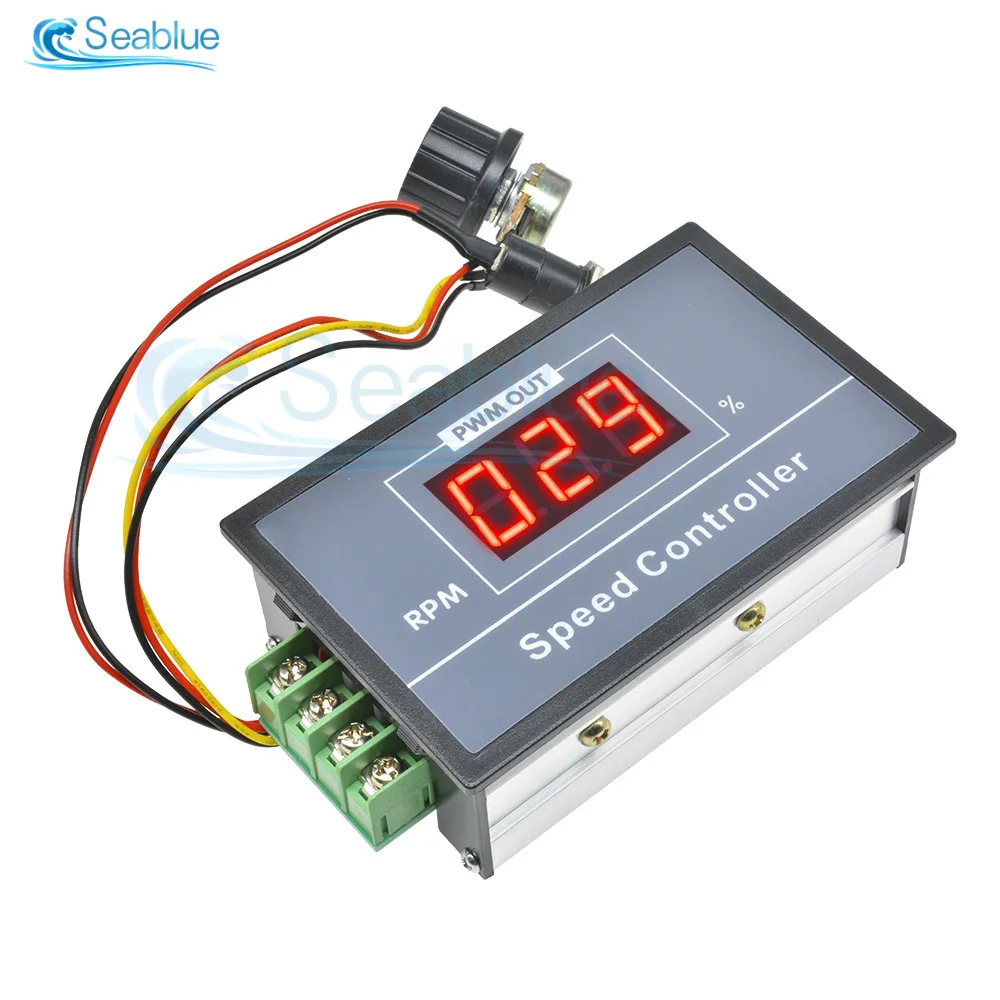 DC6-60V PWM Motor Speed Controller Input MAX 30A Digital LED Display 0~100% Adjustable Drive 15KHZ With Potentiometer Switch