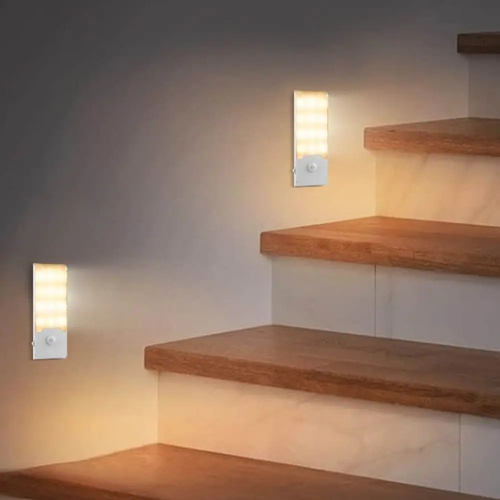 Rechargeable LED Induction Night Light Motion Sensor Wireless Cabinet Lamp Warm /White Light Magnetic Magnetic Closet Lights