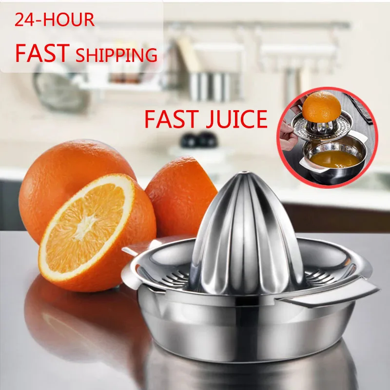 Portable Lemon Orange Manual Fruit Juicer Stainless Steel Kitchen Accessories Tools Citrus 100% Hand Pressed Juice Maker