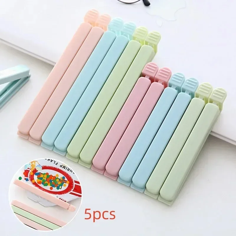 5Pcs/lot Portable Snack Clamp Food Sealing Clip Plastic Bag Closing Clips Food Snack Storage Seal Tool Kitchen Accessories