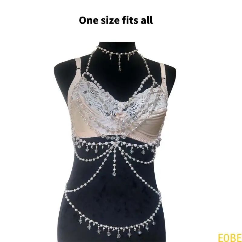 

E0be Универсальный имитационный жемчуг ожерелье для тела для женского жемчуга для вечеринок для вечеринок пляжные каникулы и