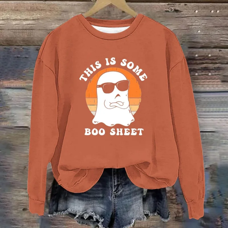 Dies ist einige Boo Sheet Shirt Horror Boo Sheet Sweatshirts Langarm Crew Tops lässig lustige Halloween süße Pullover