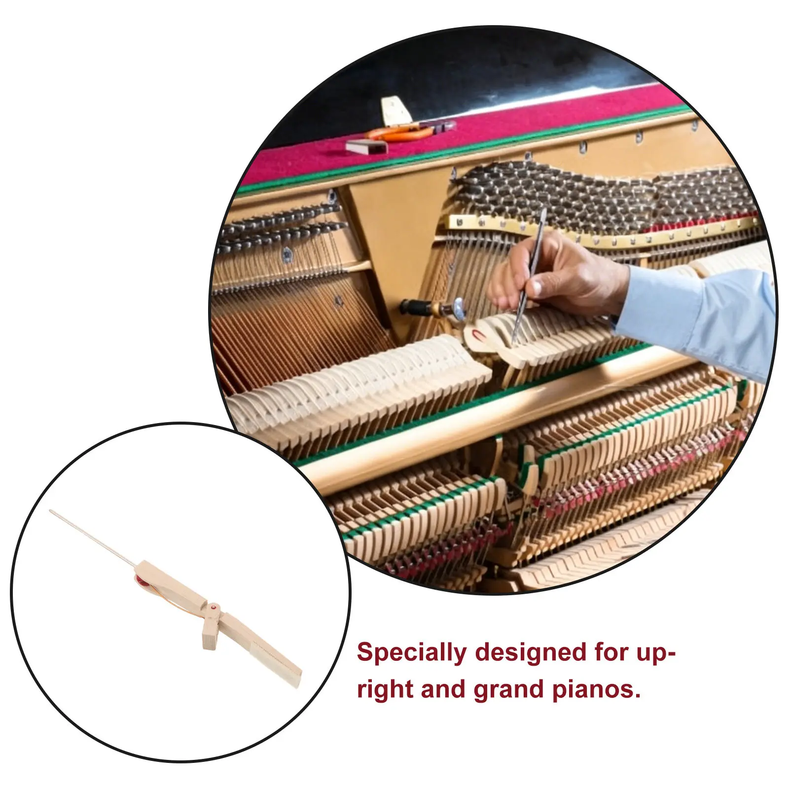 Piano Keyboard Tuning Tool Treble Mute Rod Beige Professional Piano Mute Tool Silent String Isolation Maintenance