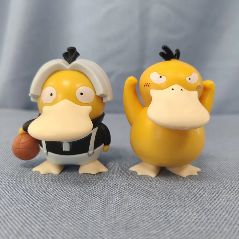 Pokemon Psyduck Basketball Actionfigur Anime Auto-Modell Ornament Kawaii Cheer Up PVC-Figur Squishy Spielzeug Geschenk für Fans Kinder Geschenk