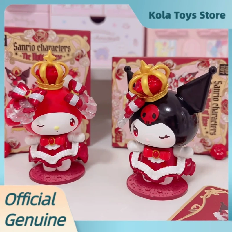 Genuine Sanrio Characters The Night Of Rose Series Blind Box Kawai Desktop Ornament Pvc Model Figurine Mystery Box Toys Gift