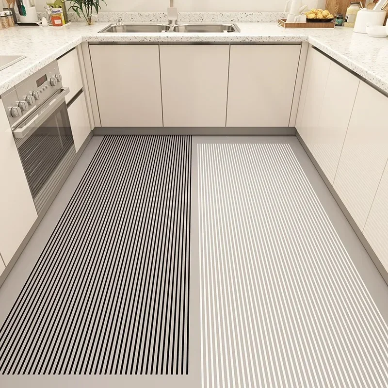 

Kitchen Large Area Waterproof Carpet Oil-proof Wipeable Wash-free Easy-to-care Rug Pvc Leather Non-slip Floor Protection Mats