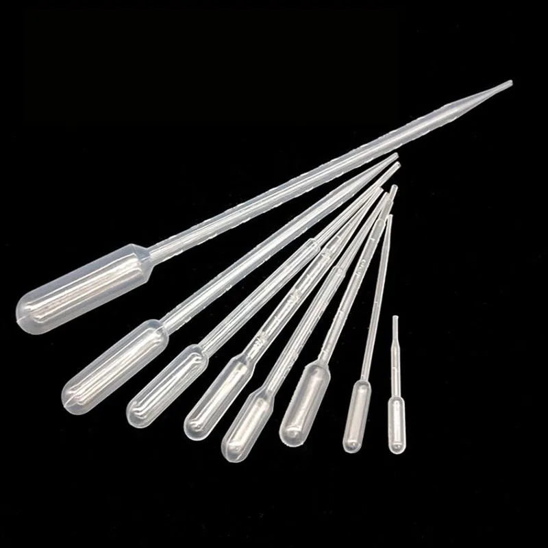 100 Pieces 1/3/5ML Laboratory Pipette Plastic Disposable Graduated Container Liquid Dropper Equipment Straw