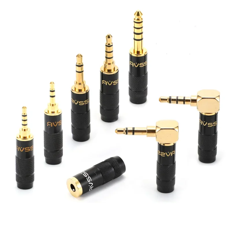 1Pcs mesh flower matte black silver 3.5 plug 2.5mm headphone upgrade cable 4.4 balanced gold-plated welding fever plug HiFi