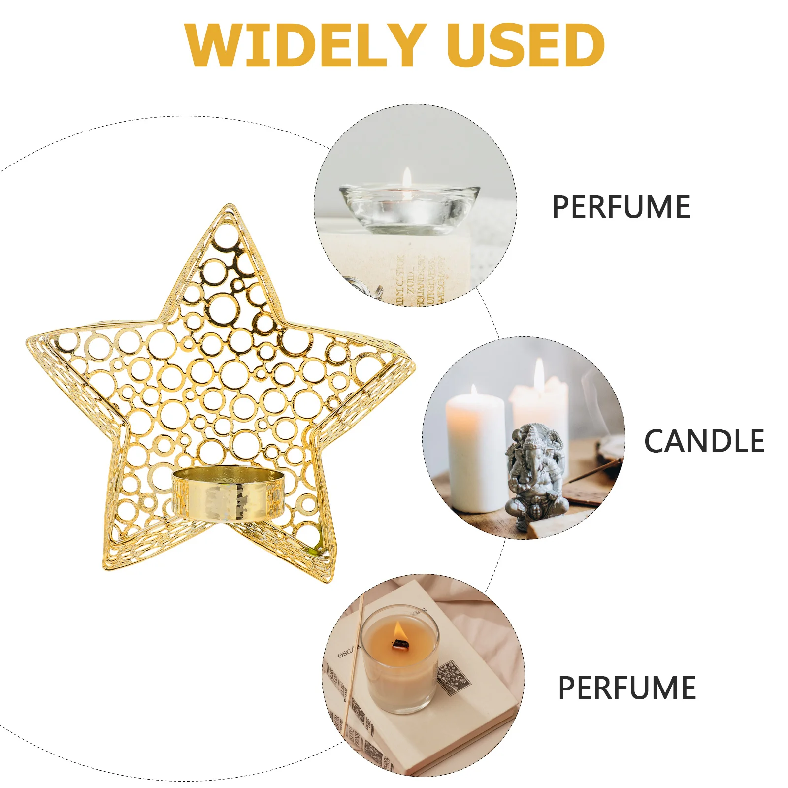 

Star Shape Iron Holder for Table Decorative Desktop Candlestick Small Compact Metal Ornament for Home Wedding Party