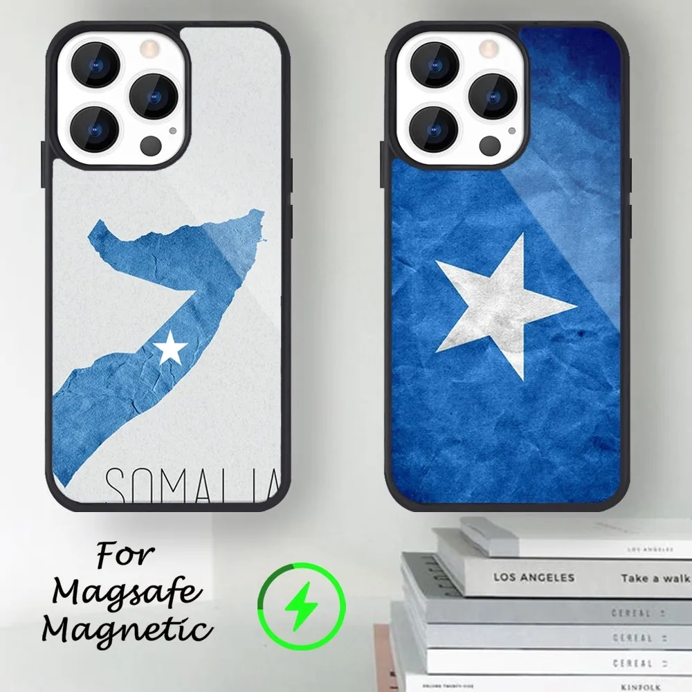 Somalia National Flag Phone Case For iPhone 14 13 12 11 15 Pro Max Magsafe Magnetic