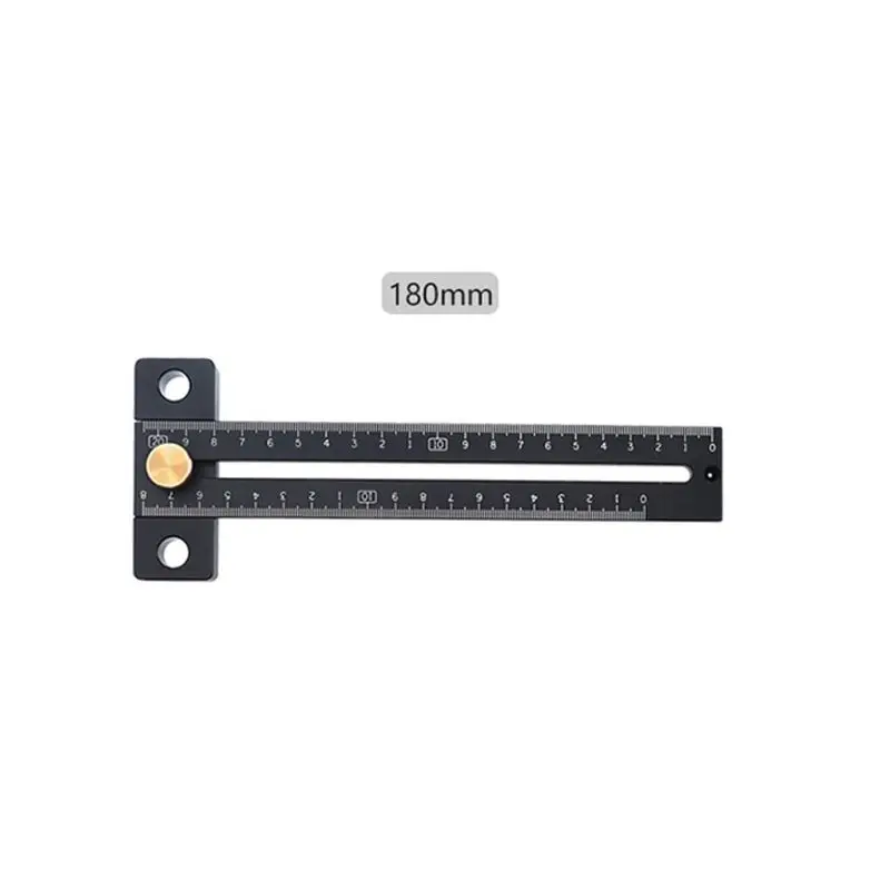 Aluminum Alloy 180/280mm Scale Metric Measure Scribing Ruler for T Woodworking Carpentry Marking Tool