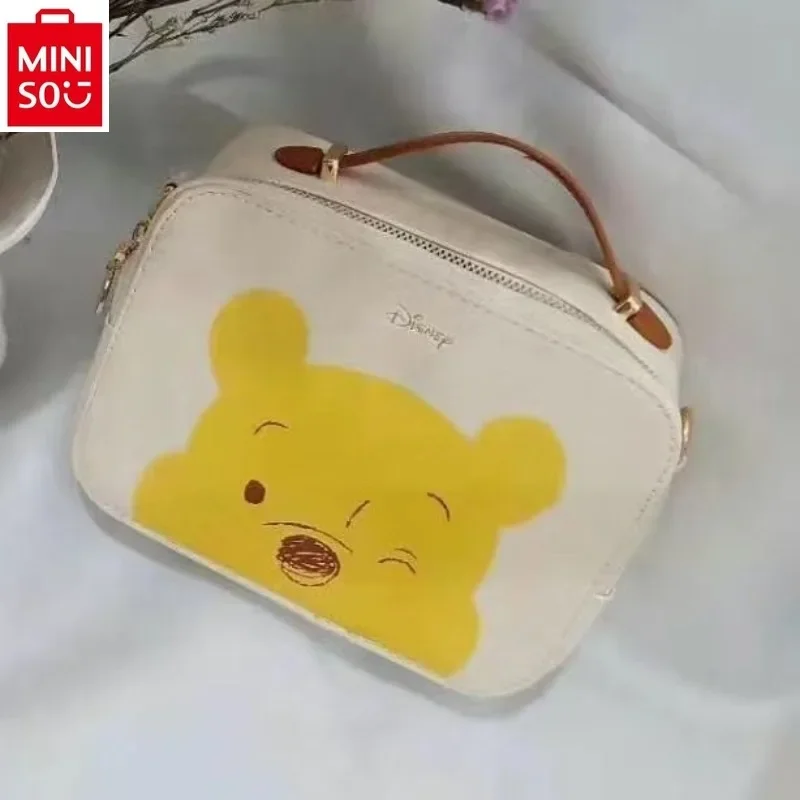 MINISO Disney Winnie Bear Dumbo Sweet Printed Large Capacity Camera Bag Women\'s High Quality Multi functional Makeup Storage Bag