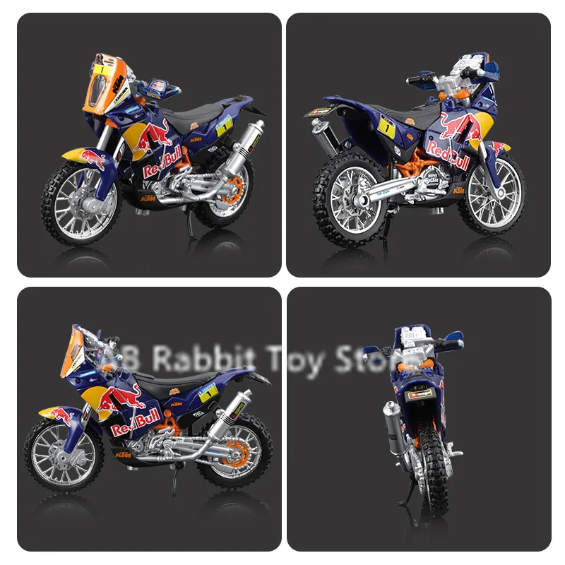 Bburago 1:18 Red Bull KTM Factory Racing 2019 Dakar Rally 450 Rally 450SX-F Diecast Vehicle Collection Motorcycle Model Toy Gift