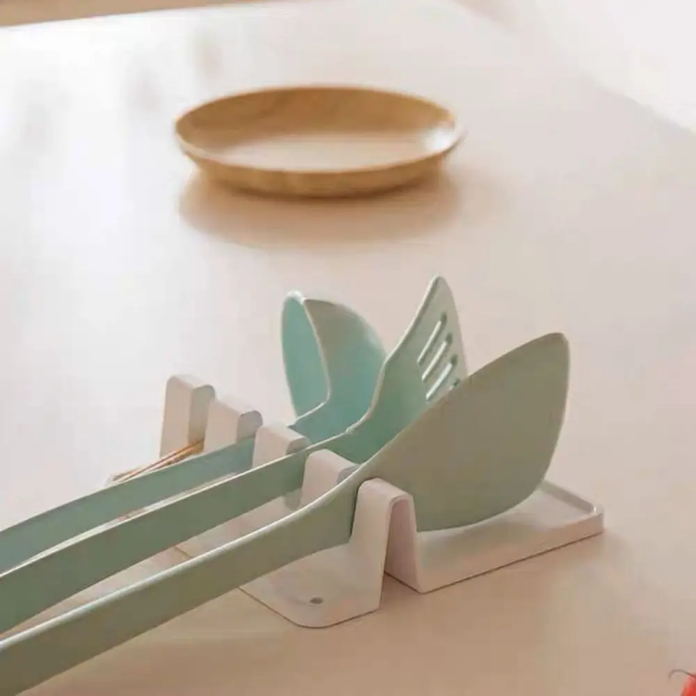 

Silicone Kitchen Utensil Rack Large Capacity with Drainage Hole Kitchenware Storage Rack Multi-function Non-slip Kitchen Shelves