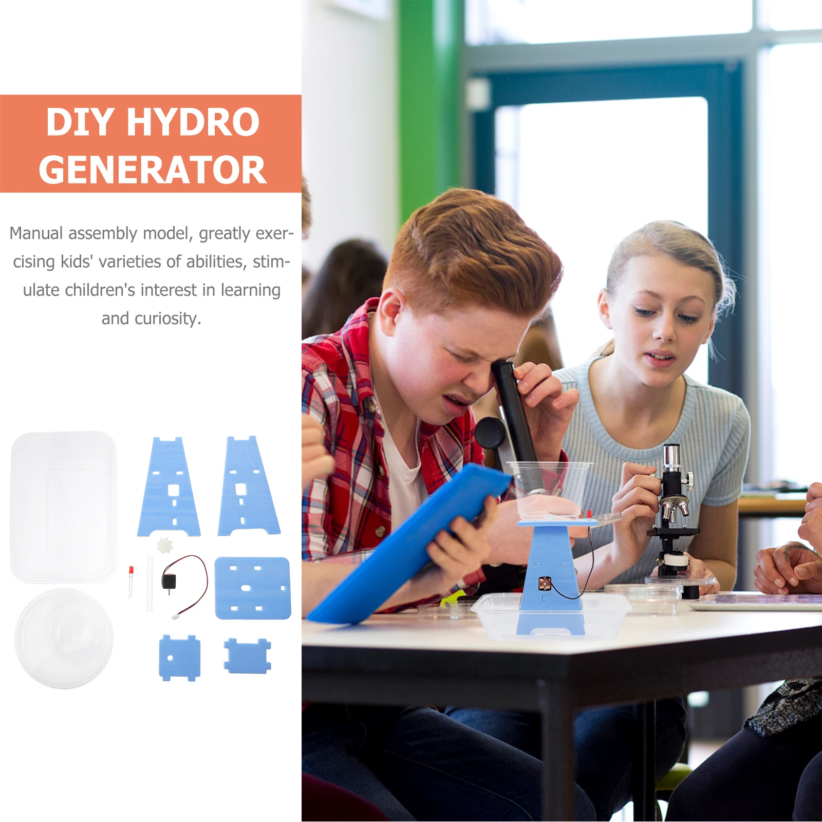 

1 Set Hydro Generator Science Experiment Diy Manual Assembly Educational Plaything For Kids Teaching Tool Random Color