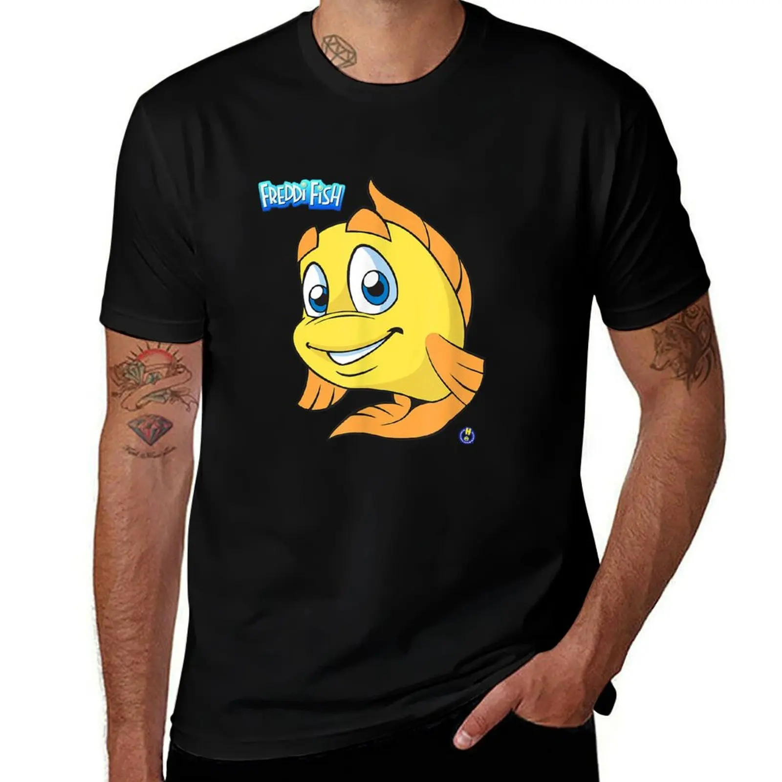 

Humongous Entertainment Freddi Fish T-Shirt cotton t shirts man 100% t shirts with prints anime t shirts for man T-shirt