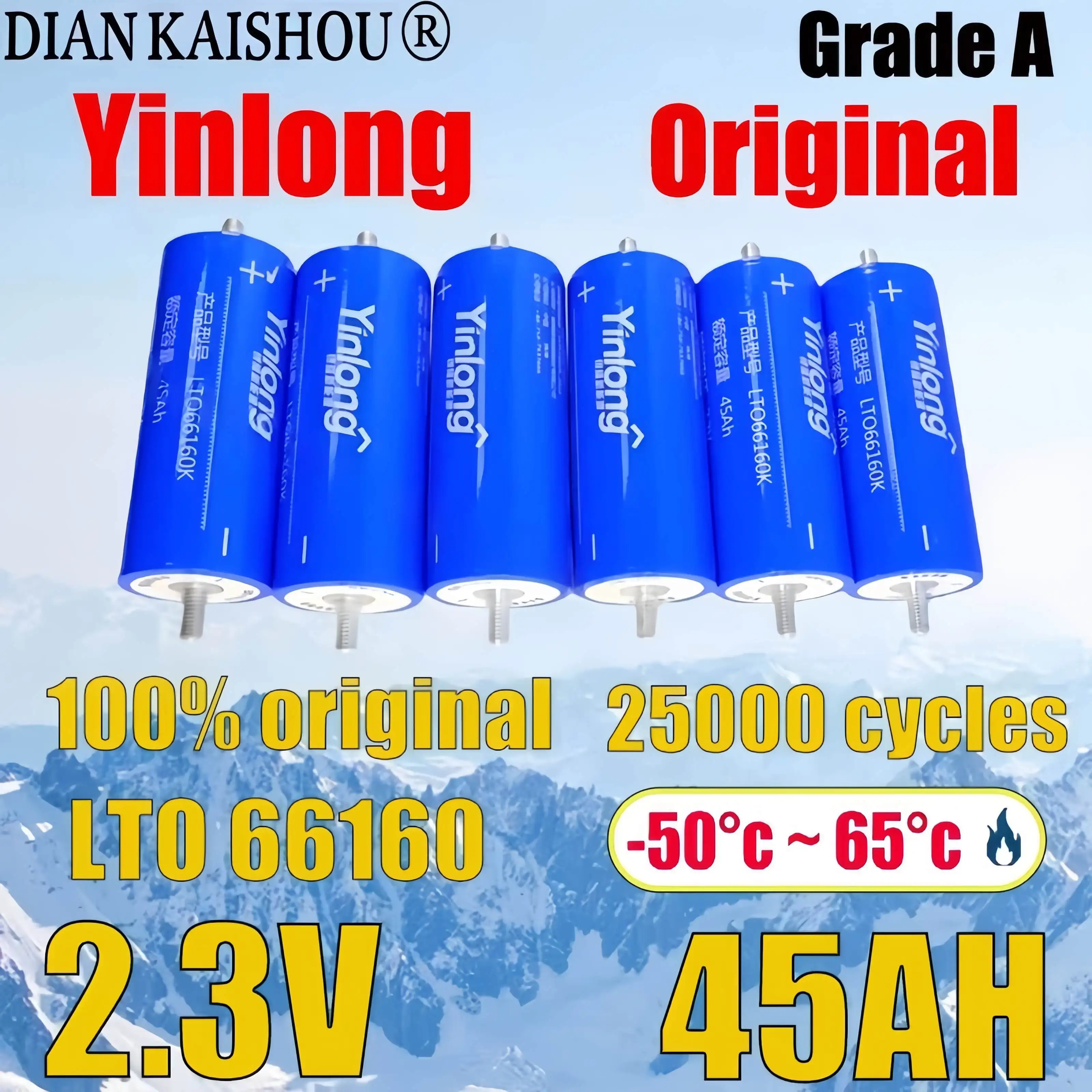 

Original 1-36 Silver Dragon 2.3v 45ah 66160 Lithium Titanate Battery 10c DIY12V 24V 48V Car Solar Rechargeable Battery Duty Free