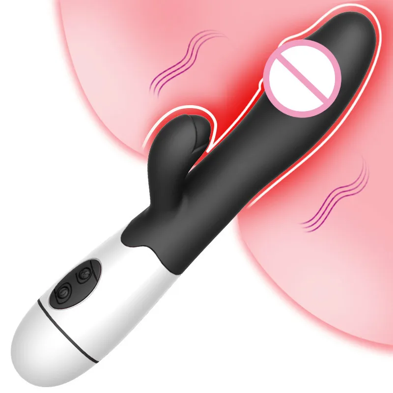 Silicone G Spot Dildo Rose Vibrator Dual Vibration 10 Speeds Female Vagina Clitoris Massager Adult Sex Toys For Women