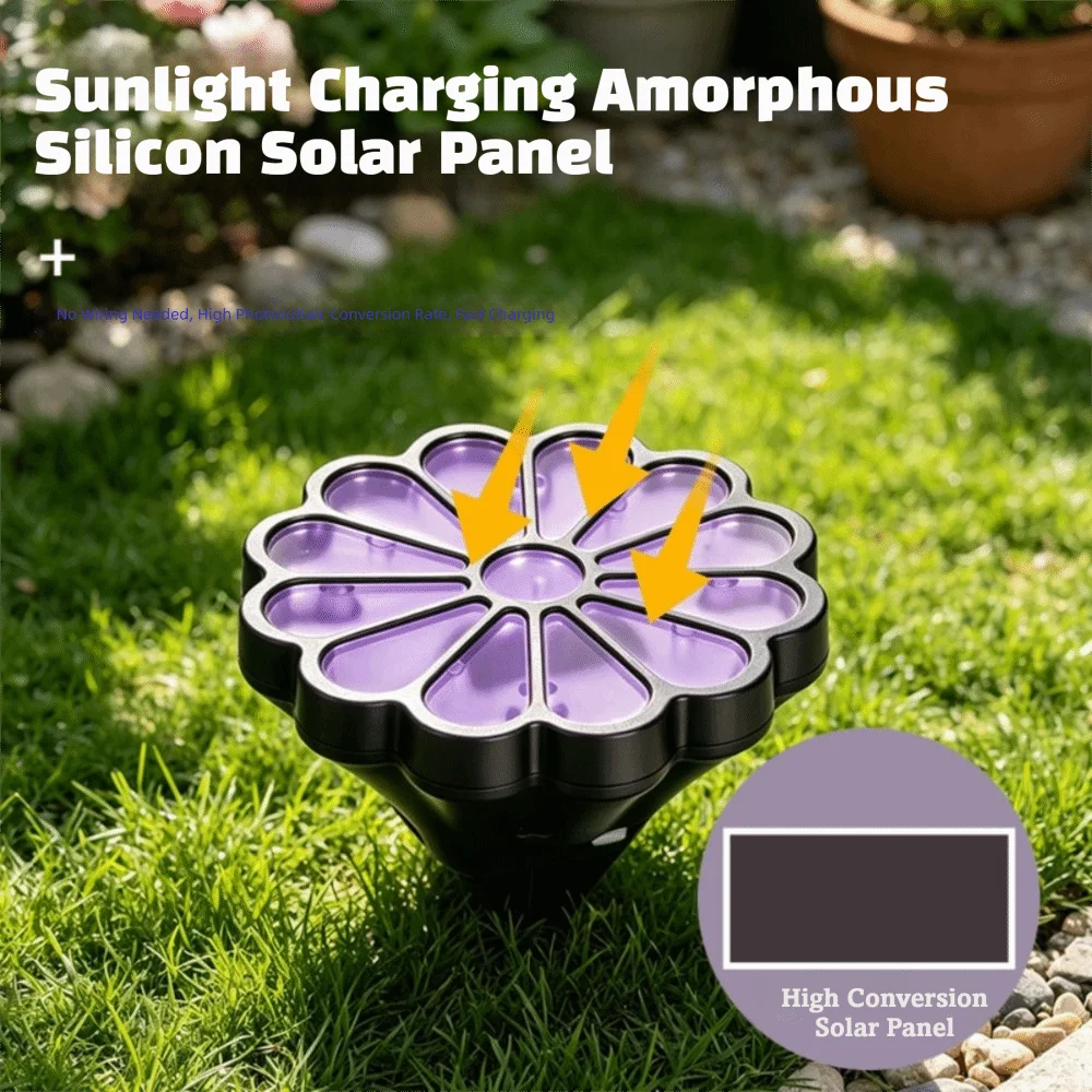 Waterproof Solar Daisy Flower Stake Lights Petal Shape Ground Insert Solar Lawn Lights Simulation Daisy LED Buried Solar Lights