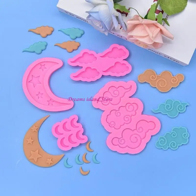 Moldes pastel luna/nube material silicona en forma nube para amante hornear bricolaje HX6C