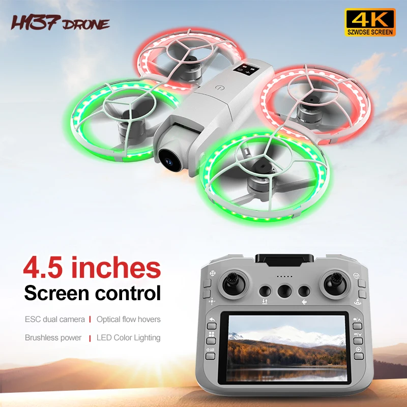 โดรนรุ่นใหม่ H137 Pro กล้อง HD 4K 180 °   โดรนเลนส์ Wifi FPV ระดับมืออาชีพ พร้อมระบบหลบหลีกสิ่งกีดขวาง เฮลิคอปเตอร์ไร้แปรงถ่าน ของเล่นควอดคอปเตอร์บังคับวิทยุ
