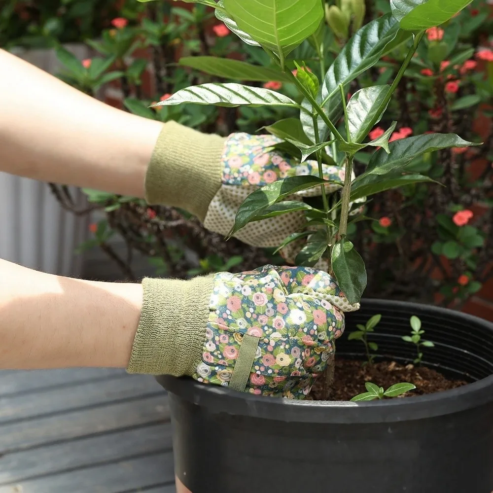 Useful Thorn Proof Gardening Gloves Breathable Floral Print Garden Work Gloves Comfortable Protective Gloves Garden Planting