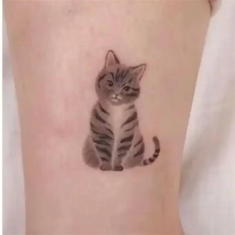 

Cute Cat Tattoo Sticker for Women Man Waterproof Fake Tattoo Cartoon Art Temporary Tattoos Arm Lasting Animal Tatoo Sticker