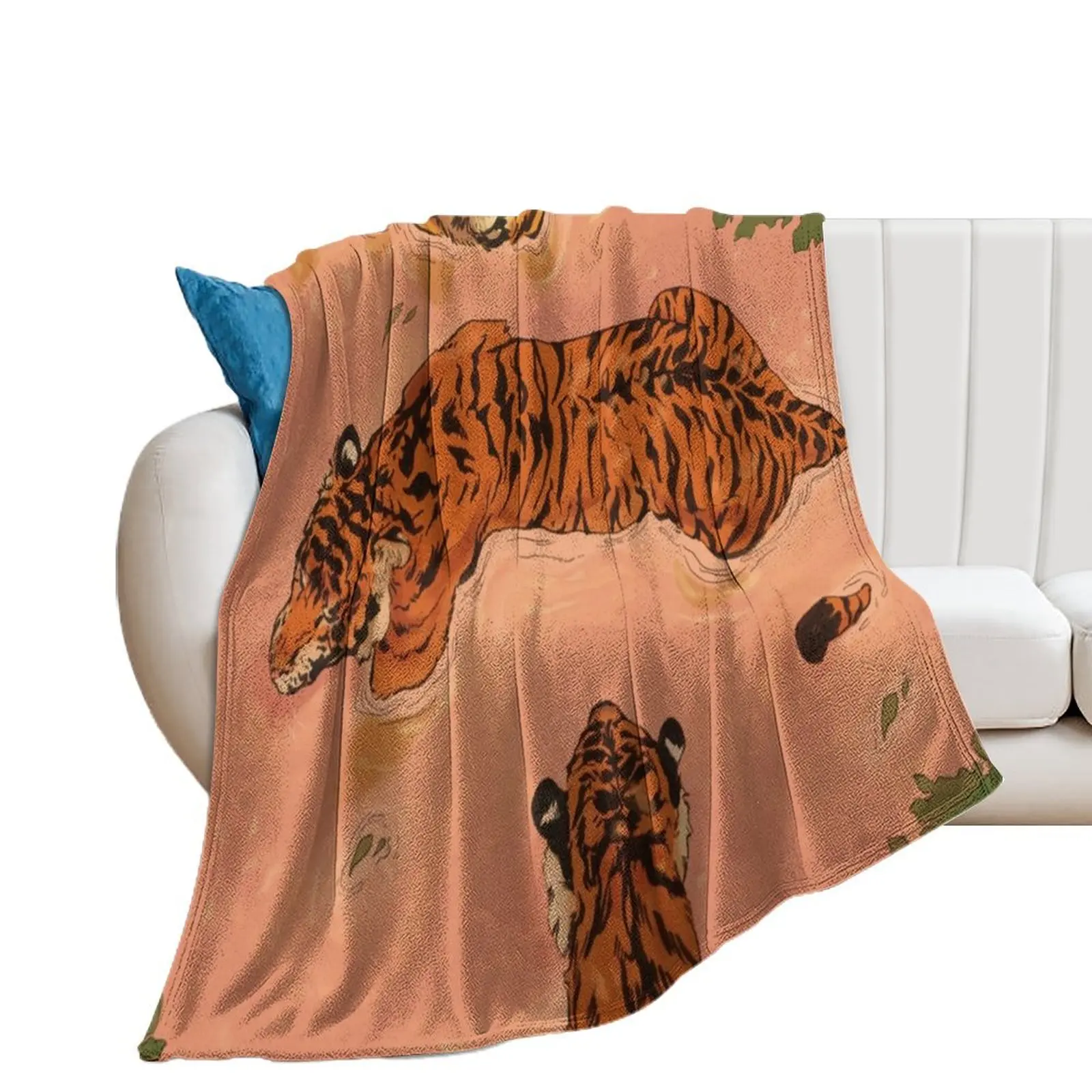 

Tiger Beach Throw Blanket for babies Flannel christmas decoration Hairy Blankets