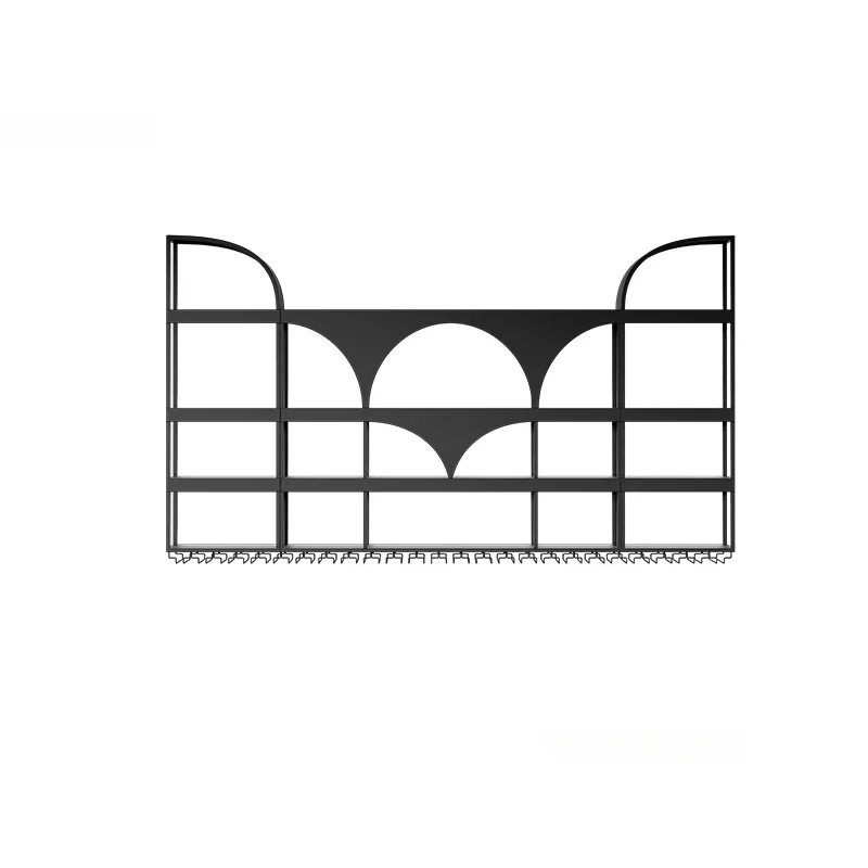 

Creative Iron Wine Rack Cabinet Bar Wall Modern Hanger Wine Display Cabinets Restaurant Background Decoration
