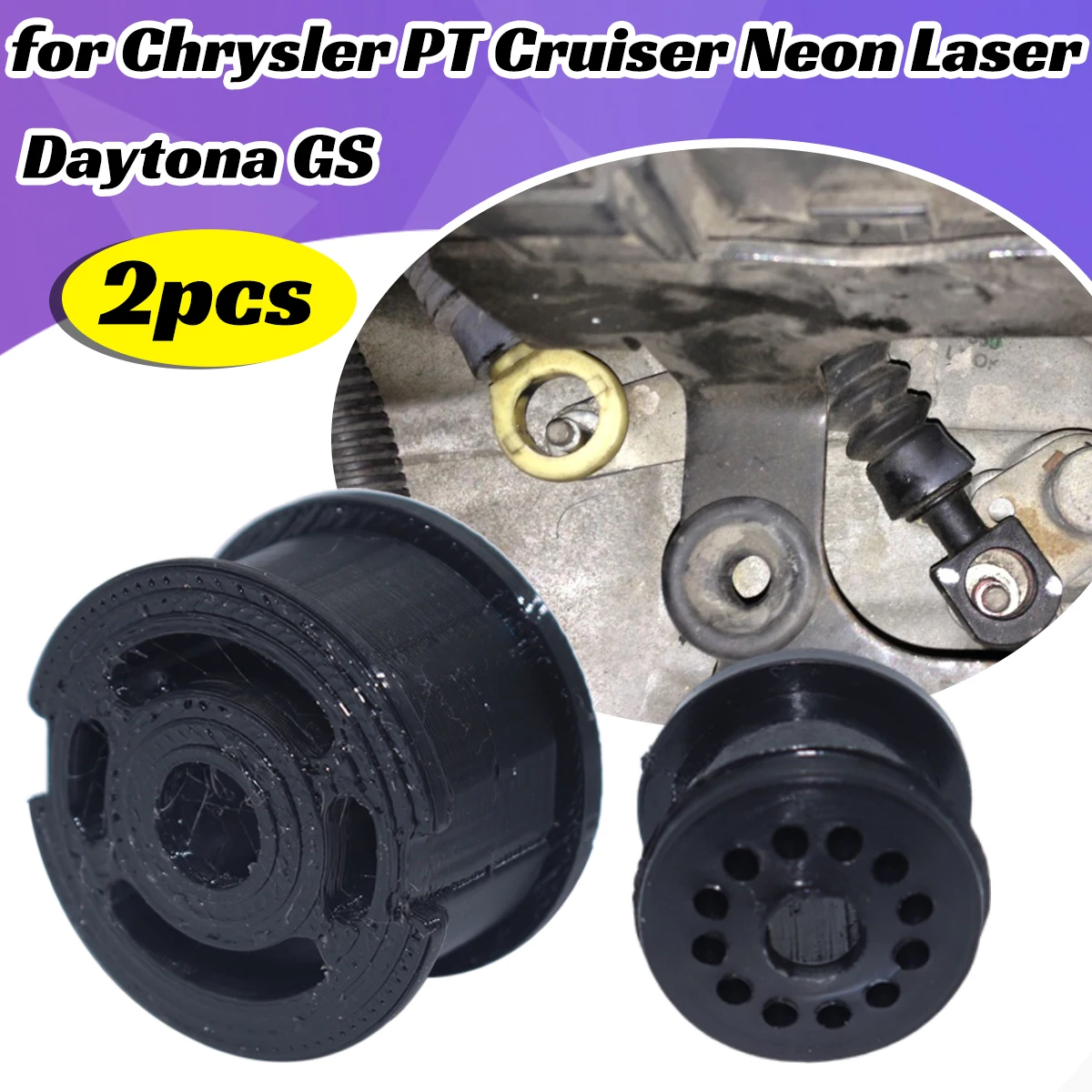 

2pc for Chrysler PT Cruiser Neon Laser Daytona GS Shift Cable Bushing Kit Gear Selector Linkage Grommet Smooth Parts 5037380AA