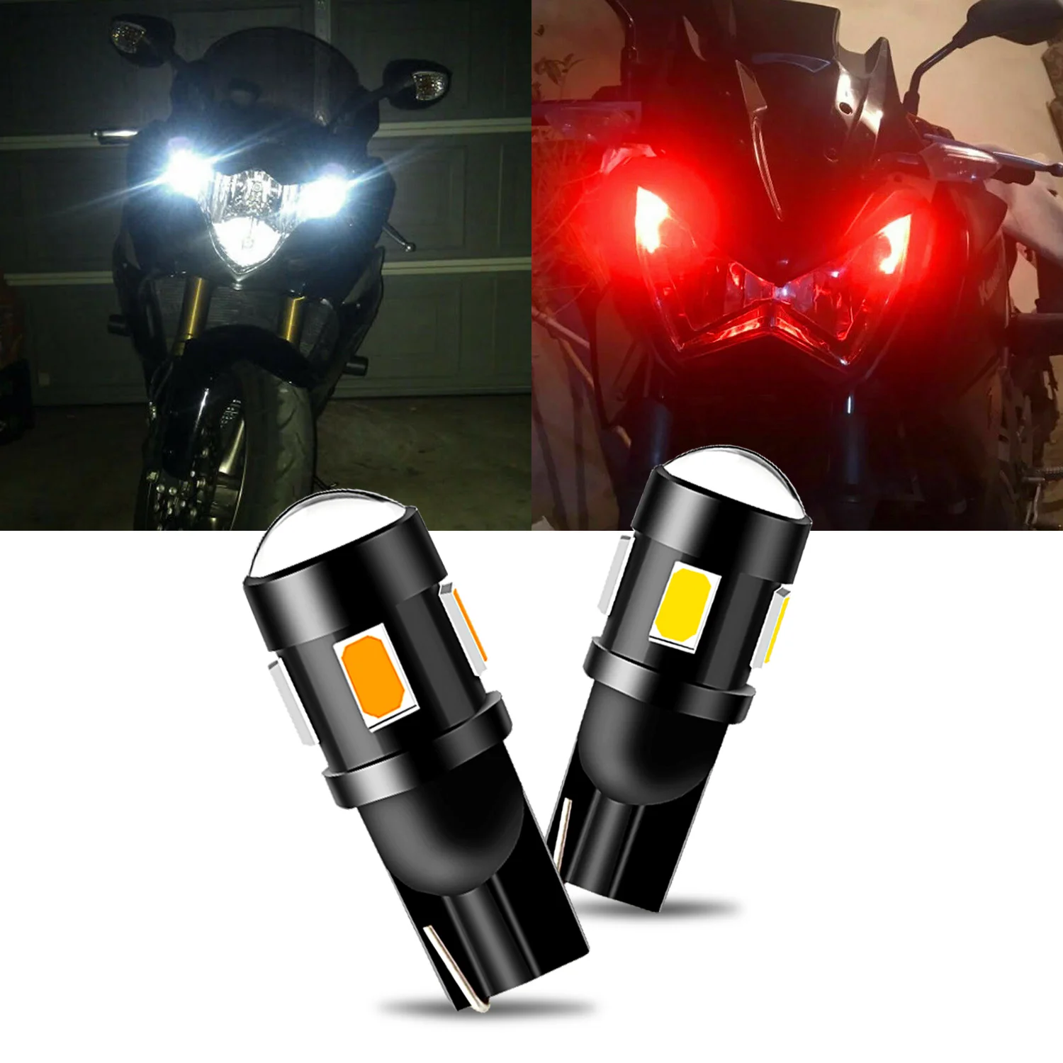 2 pces canbus branco vermelho azul para kawasaki zx10r ktr pro 1000 2000-2010 led posição da motocicleta estacionamento luzes da cidade t10 194 w5w