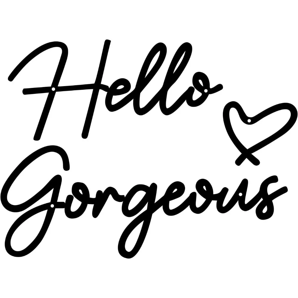 

Металлический настенный декор: черные современные таблички «Hello Gorgeous», металлические подвесные украшения в стиле фермерского дома для дома и ванной комнаты