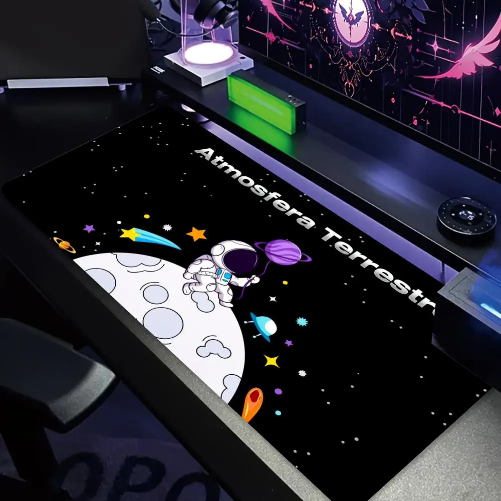 Space-themed Cute astronaut design large Mouse Pad Desk Mat Gaming pad pc accessories keyboard mousemat mauspad office rug