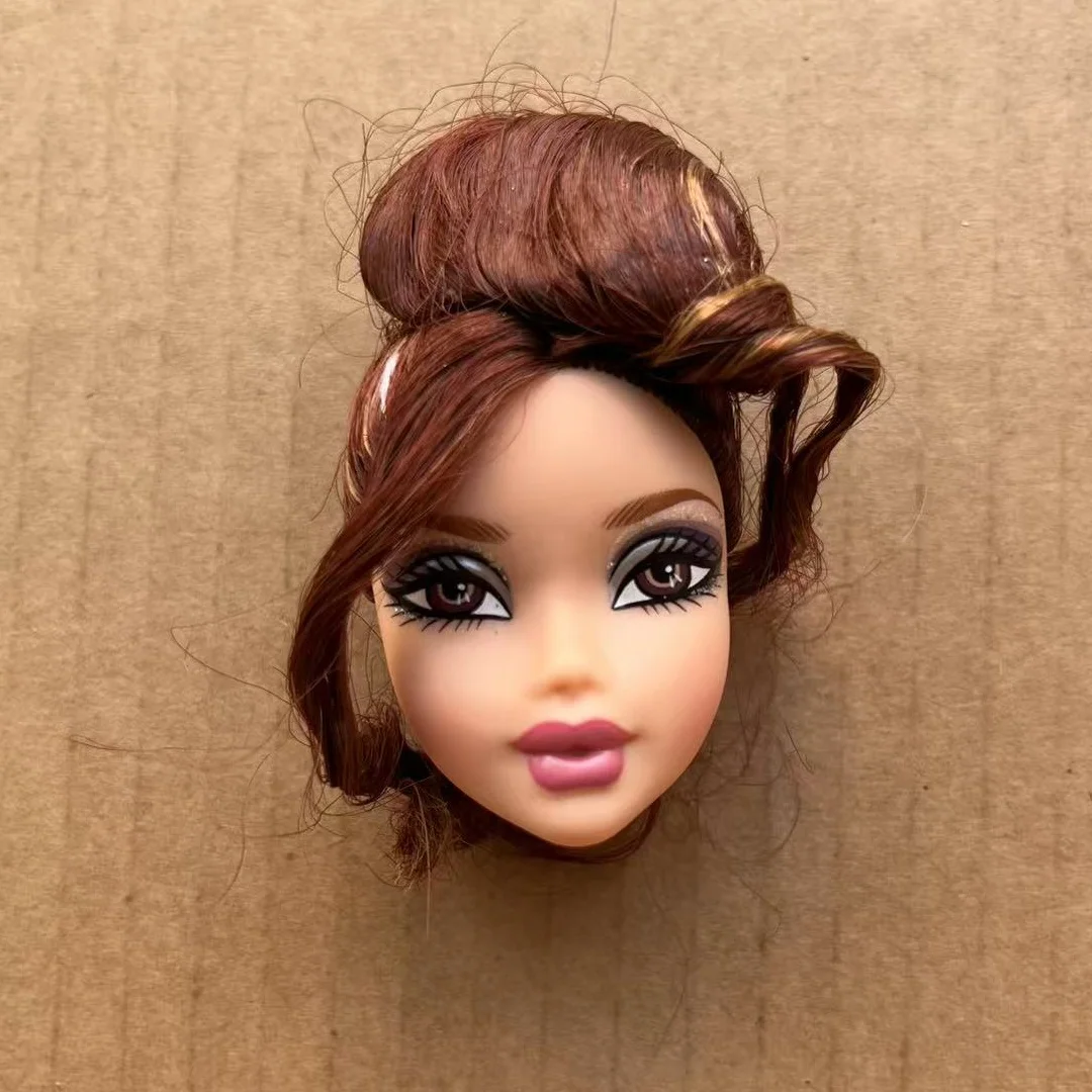 Big Eyes Doll Heads Set DIY Dressing Accessories Gold Red Brown Hair Figures Collectible Doll Head Toys for Creative Play