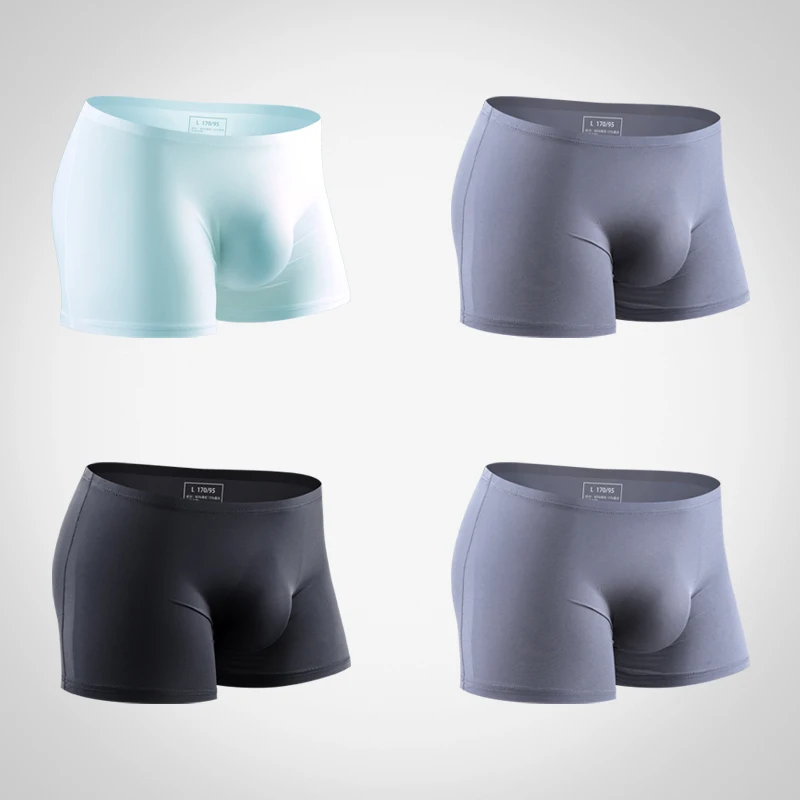 5 個のアイスシルクメンズブリーフ、メンズボクサー、ワンピース、ノンマーキングユース、薄い通気性のあるミッドライズボクサー