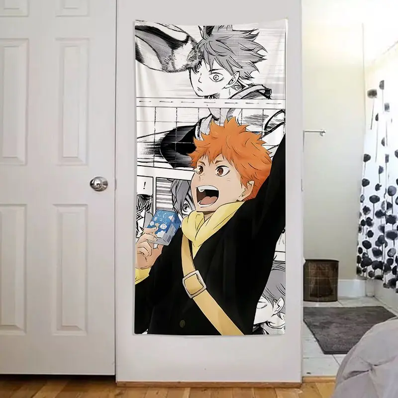 Anime Haikyuu!! Shoyo Hinata Cosplay naturalnej wielkości plakaty Playbill kreskówka tło tkanina udekoruj Halloween Xmas prezent urodzinowy