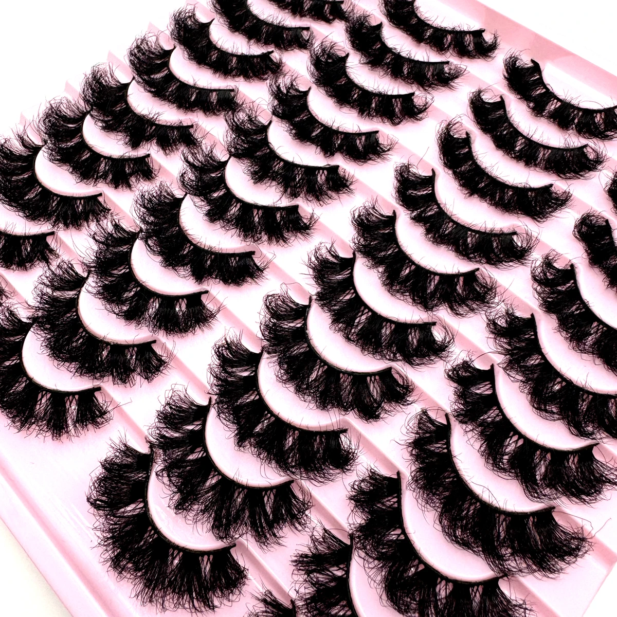 Thick Dramatic Faux Mink Eyelashes 20 Pairs Fluffy 3D Lashes for  Volume Wispy 3D Mink Lashes Wholesales Natural False Eyelashes