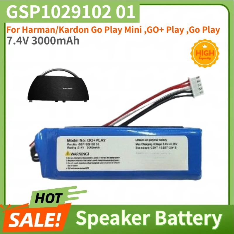 

GSP1029102 01 High Quality Speaker Battery 7.4V 3000mAh for Harman/Kardon Go Play Mini ,GO+ Play ,Go Play, CP-HK06 Brand New